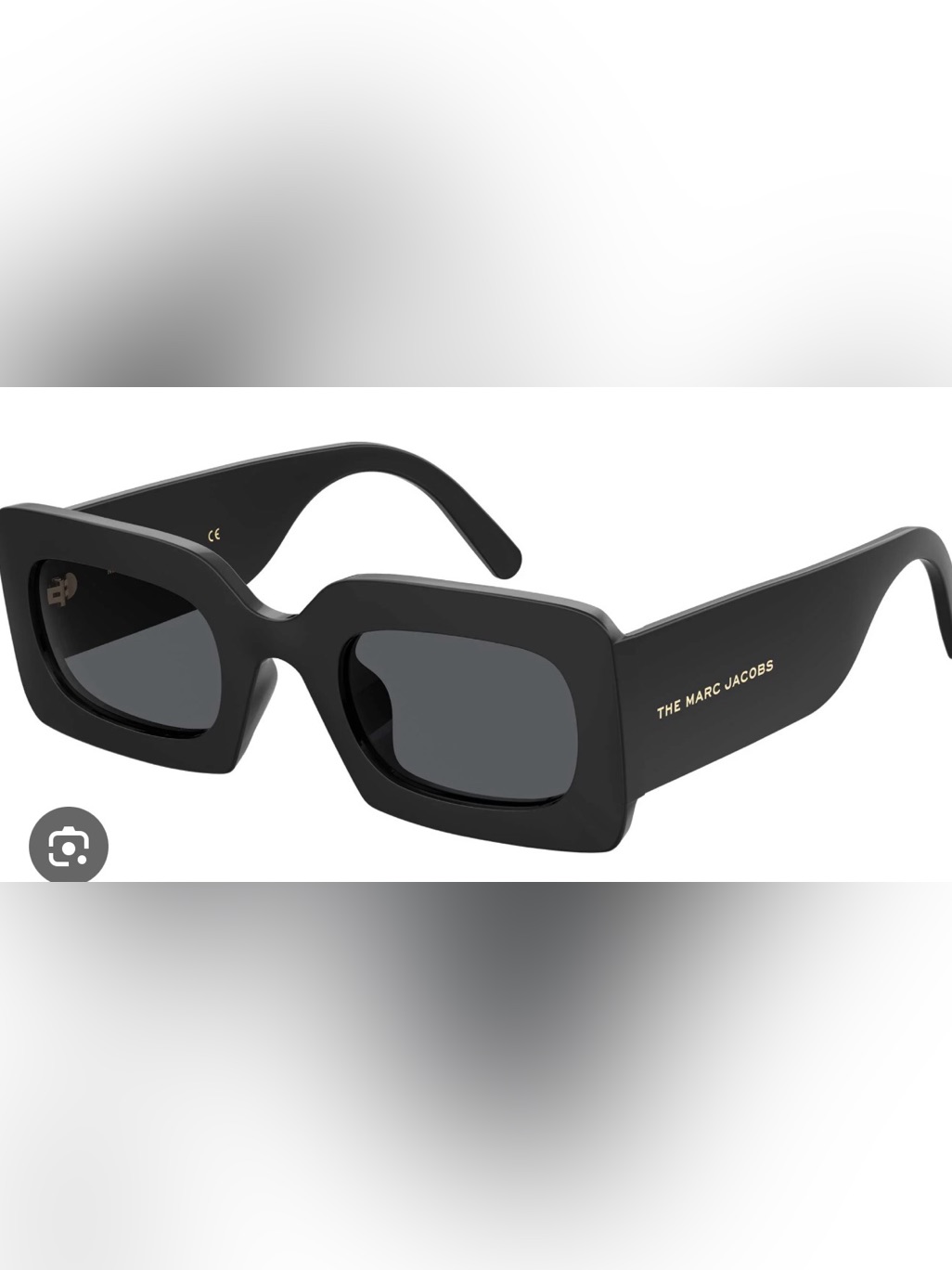 Marc Jacobs Black Square Sunglasses With Dark Gray Lenses